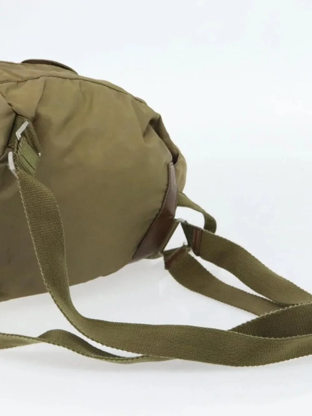 PRADA Backpack Nylon Khaki Silver Auth